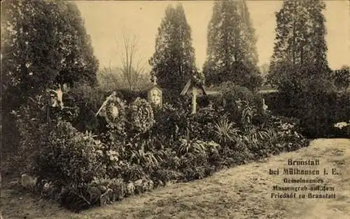 Ak Brunstatt Elsass Haut Rhin, Gemeinsames Massengrab, Friedhof zu Brunstatt