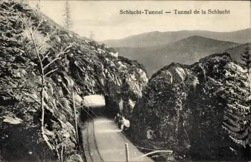 Ak Gunsbach Günsbach Elsass Haut Rhin, Schlucht Tunnel