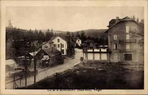 Ak Col de la Schlucht Vosges, Detailansicht, Straße, Häuser