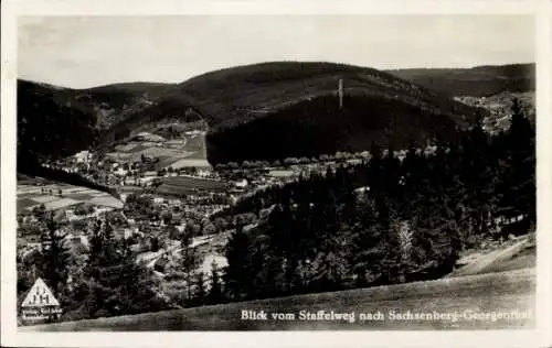 Ak Sachsenberg Georgenthal Klingenthal im Vogtland, Blick vom Staffelweg