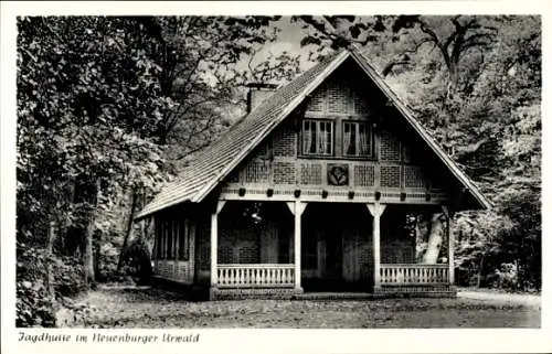 Ak Neuenburg Zetel in Oldenburg Friesland, Neuenburger Urwald, Jagdhütte im Neuenburger Urwald