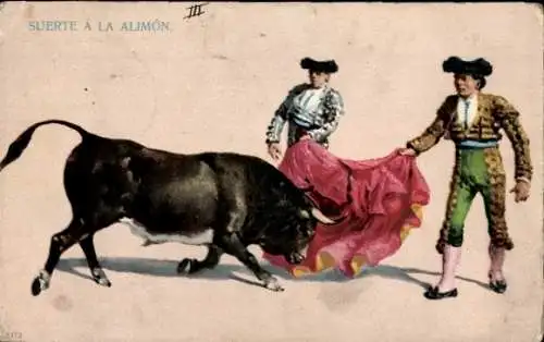 Litho Suerte a la Alimon, Stierkampf, Torero
