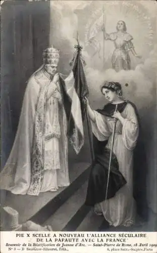 Ak Papst Pius X., Giuseppe Melchiorre Sarto, Alliance séculaire de la papauté avec la france