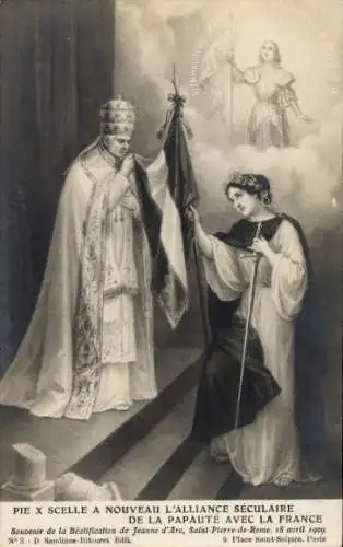 Ak Papst Pius X., Giuseppe Melchiorre Sarto, Alliance séculaire de la papauté avec la france