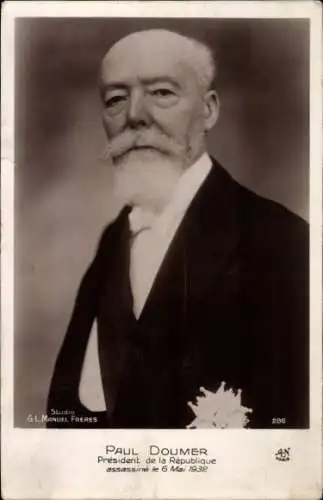 Ak Paul Doumer, Präsident der Republik