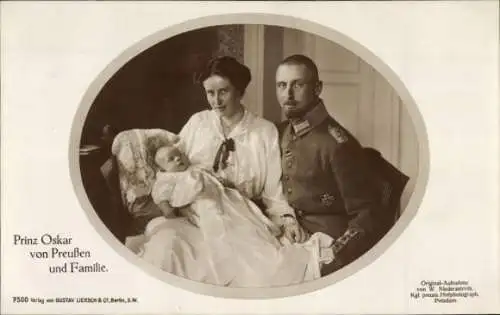 Ak Oskar Prinz von Preußen und Familie, Portrait, Liersch 7500