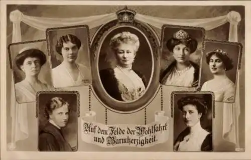 Ak Kaiserin Auguste Viktoria, Prinzessin Cecilie, Luise, Alexandra Victoria, Schwiegertöchter