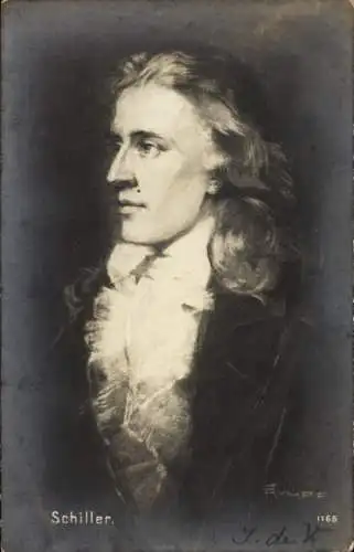 Künstler Ak Rumpf, Schriftsteller Friedrich von Schiller, Portrait