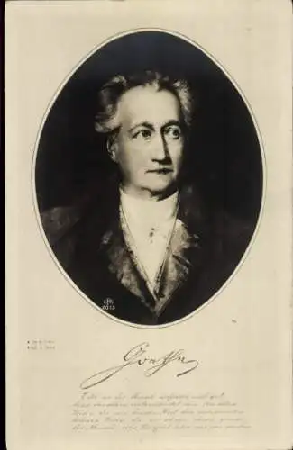 Ak Dichter Johann Wolfgang von Goethe, Portrait