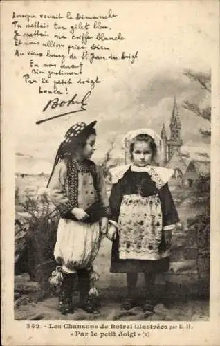 Ak Songs of Botrel, Par le Petit Doigt