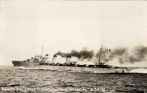 Ak Französisches Kriegsschiff, Contre Torpilleur, Chacal, Marine Nationale