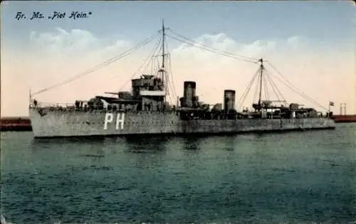 Ak Hr. Ms. Piet Hein, Niederländisches Kriegsschiff
