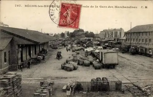 Ak Bécon les Bruyères Hauts de Seine, Güterbahnhof