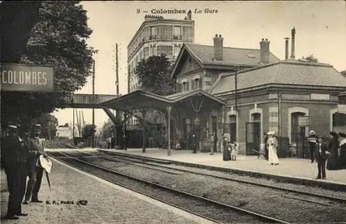 Ak Colombes Hauts de Seine, Bahnhof