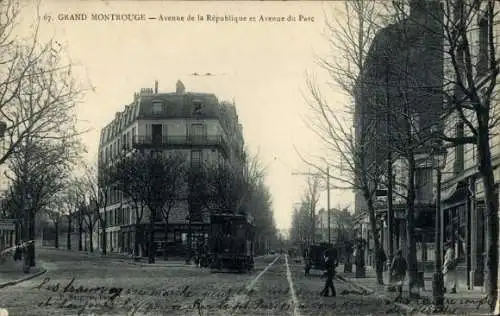 CPA Grand Montrouge Hauts de Seine, Avenue de la République et Avenue du Parc