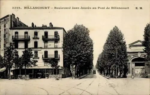 Ak Billancourt Hauts de Seine, Boulevard Jean-Jaures au Pont de Billancourt