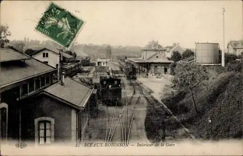 Ak Sceaux Robinson Haut de Seine, Interieur de la Gare