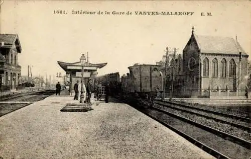 Ak Vanves Malakoff Hauts de Seine, Interieur de la Gare