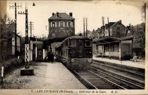 Ak Saint Cloud Coteaux Hauts de Seine, Bahnhof