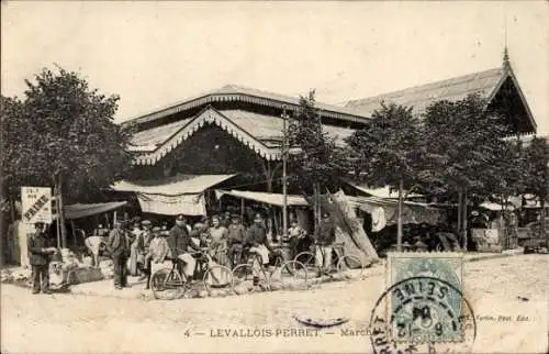 Ak Levallois Perret Hauts de Seine, Markt