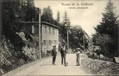 Ak Col de la Schlucht Vosges, Douane allemande