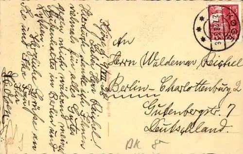 Ak Køge Köge Dänemark, Häuser an der Aa