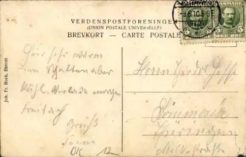 Ak Skanderborg Dänemark, Straßensicht mit Schlosskirche