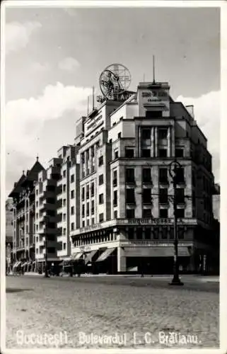 Ak București Bukarest Rumänien, Boulevard, Bayer Reklame