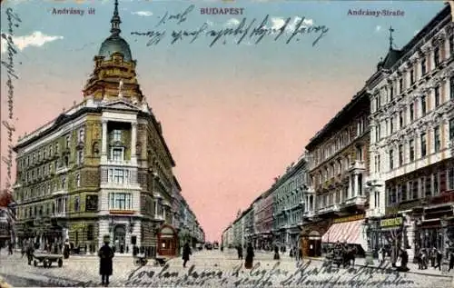 Ak Budapest Ungarn, Andrassy ut., Andrassystraße