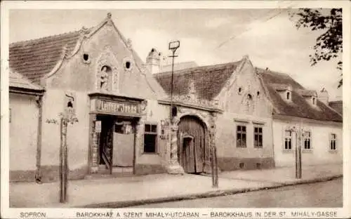 Ak Sopron Ödenburg Ungarn, Barockhaus in der St. Milhaly Gasse