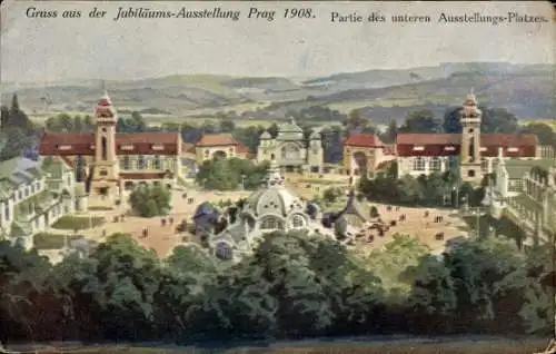 Ak Praha Prag Tschechien, unterer Ausstellungsplatzes 1908