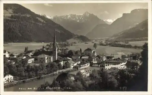 Ak Zell am Ziller in Tirol, Gesamtansicht, Zillertal