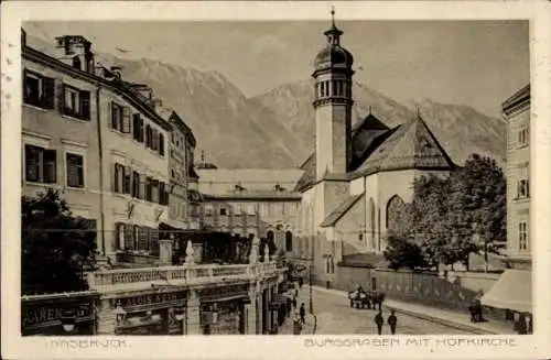 Ak Innsbruck Tirol, Burggraben mit Hofkirche