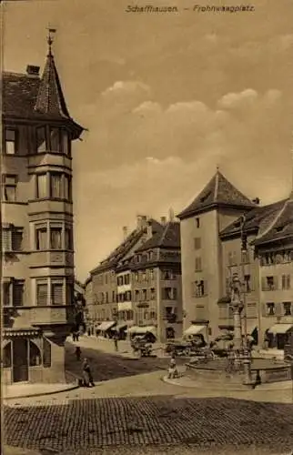 Ak Schaffhausen am Rhein Schweiz, Frohnwaagplatz