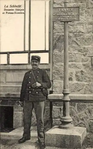 Ak Col de la Schlucht Vosges, Französischer Zollbeamter und Grenzposten