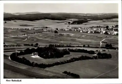 Ak Feldstetten Laichingen in Württemberg, Fliegeraufnahme, Haus Nattenbuch