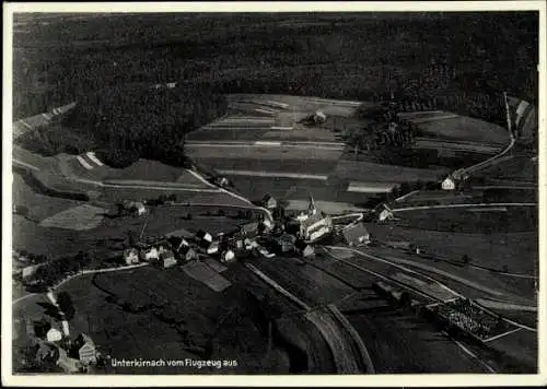 Ak Unterkirnach im Schwarzwald, Fliegeraufnahme