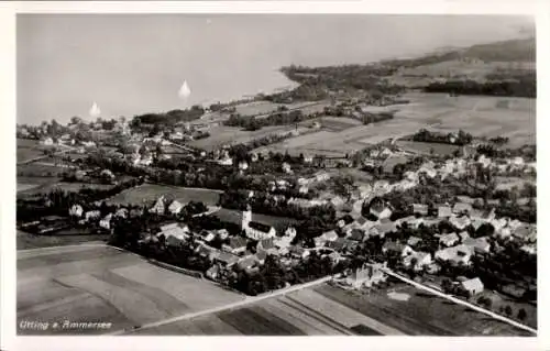 Ak Utting am Ammersee Oberbayern, Fliegeraufnahme