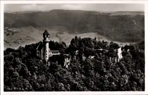 Ak Owen unter Teck Württemberg, Fliegeraufnahme Burg Teck