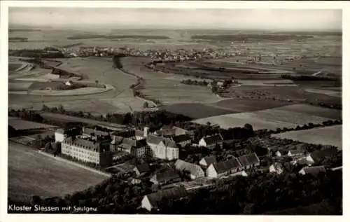 Ak Siessen Sießen Bad Saulgau in Oberschwaben, Fliegeraufnahme, Kloster