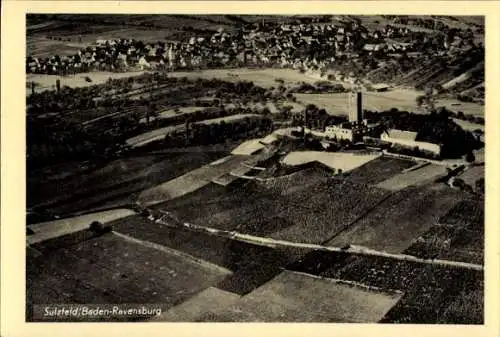 Ak Sulzfeld in Baden, Schloss Ravensburg, Fliegeraufnahme