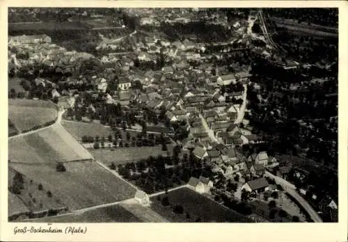 Ak Großbockenheim Bockenheim an der Weinstraße Pfalz, Fliegeraufnahme