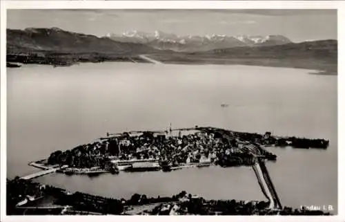 Ak Lindau am Bodensee Schwaben, Fliegeraufnahme