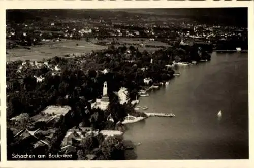 Ak Bad Schachen Lindau am Bodensee Schwaben, Fliegeraufnahme