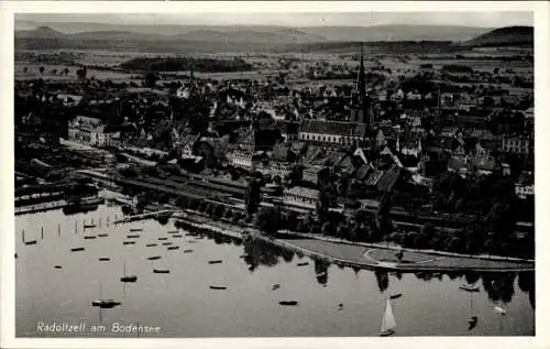 Ak Radolfzell am Bodensee, Seeblick, Fliegeraufnahme