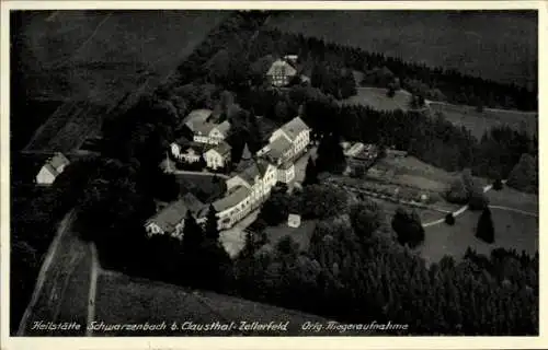 Ak Clausthal Zellerfeld im Oberharz, Heilstätte Schwarzenbach, Fliegeraufnahme