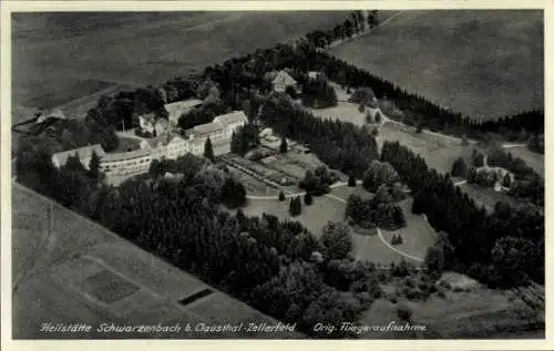 Ak Clausthal Zellerfeld im Oberharz, Heilstätte Schwarzenbach, Fliegeraufnahme