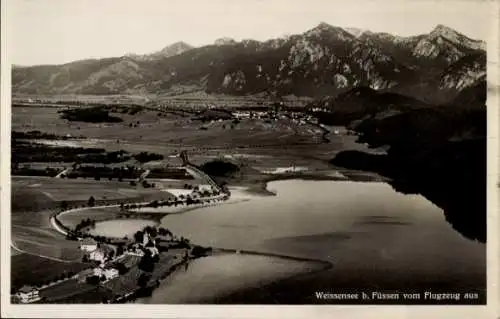 Ak Weißensee Füssen im Ostallgäu, Fliegeraufnahme