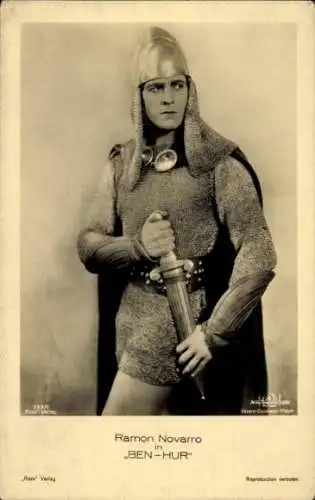 Ak Schauspieler Ramon Novarro, Portrait, Filmszene Ben-Hur