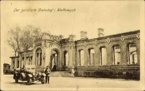 Ak Waukawysk Wolkowysk Weißrussland, zerstörter Bahnhof